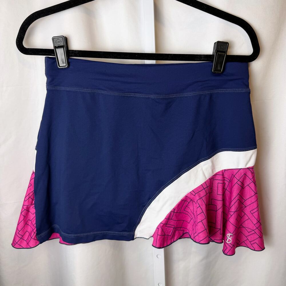 Sofibella Accent Performance‎ Tennis Skort Skirt Colorblock Navy Pink Size M
